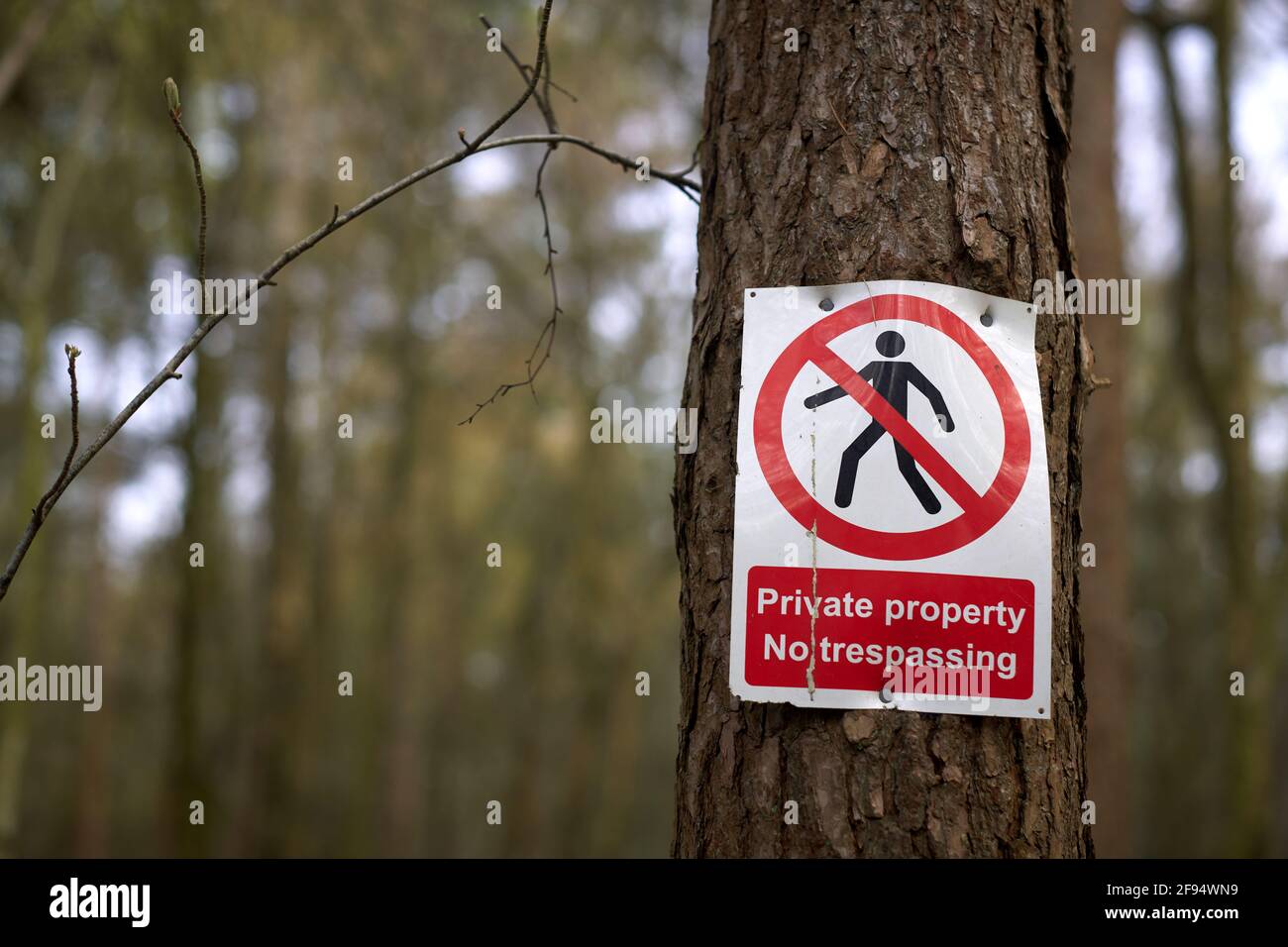 Tierras privadas ningún derecho de paso sin signo de seguridad de señalización granja de acceso público 