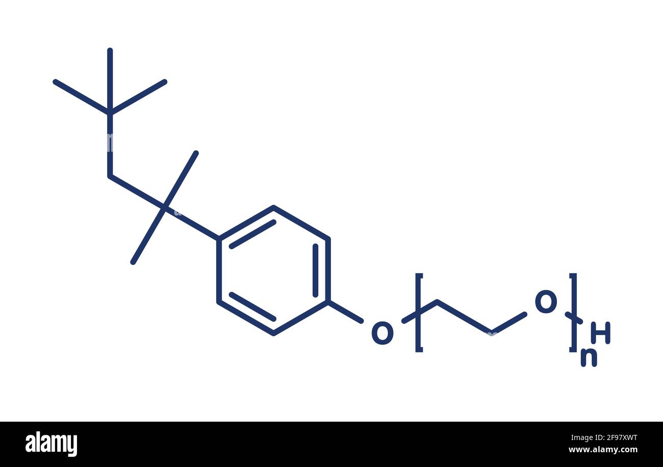 Molécula detergente Triton x100, ilustración Fotografía de stock Alamy