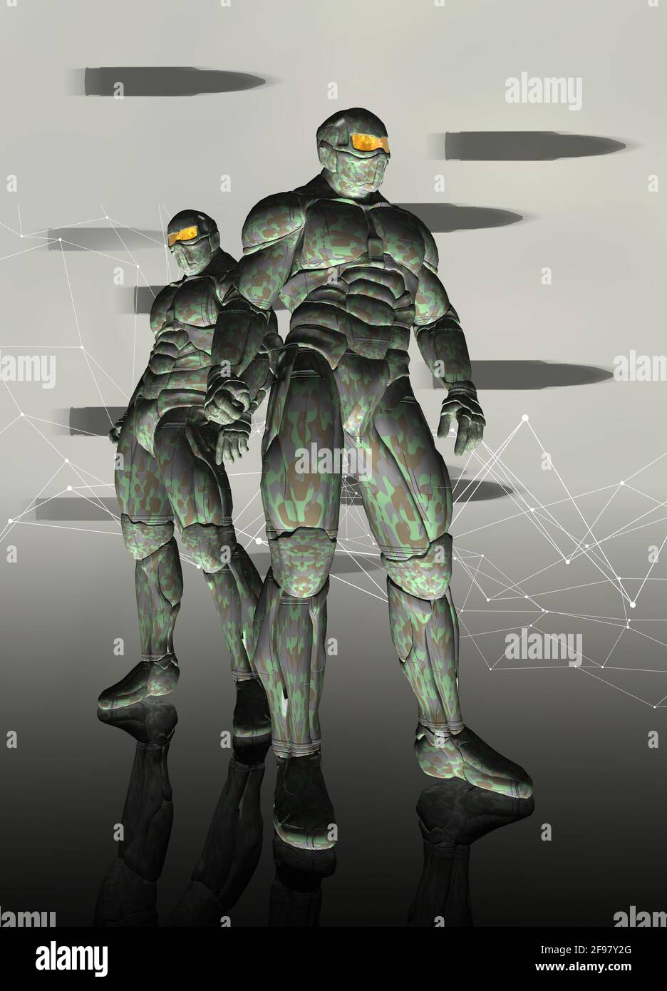 Soldados en trajes de combate militares, ilustración Fotografía de stock -  Alamy