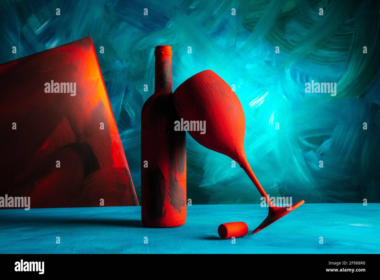 Botella de vino pintada fotografías e imágenes de alta resolución - Alamy
