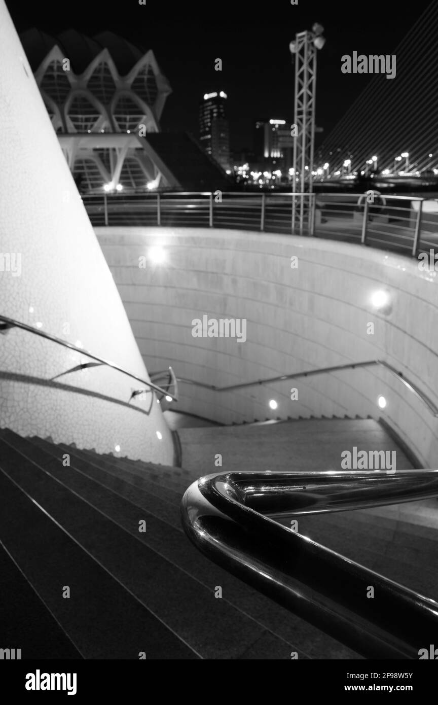 Detalles de la Ciudad de las Artes y las Ciencias de Valencia, España Foto de stock