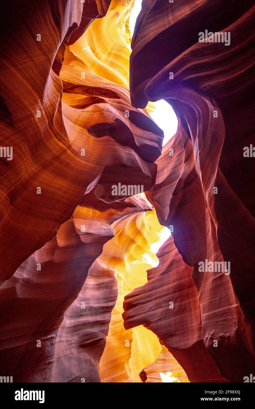 Antelope Canyon - asombrosos colores de las rocas de piedra arenisca - fotografía de viajes Foto de stock