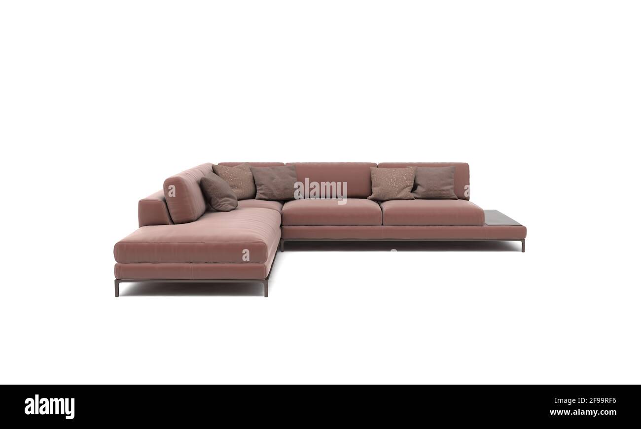 Interesante Persistencia difícil 3D sofás modernos de esquina de color palisandro fondo blanco Fotografía de  stock - Alamy