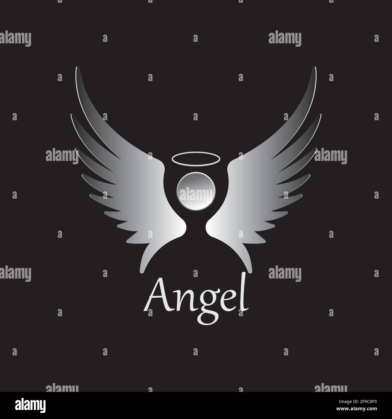 Ilustración de icono de ángel aislada sobre fondo negro. Logotipo de Angel  Vector. Estilo de diseño plano. Símbolo de pictograma vectorial moderno  para gráficos web - s Imagen Vector de stock - Alamy