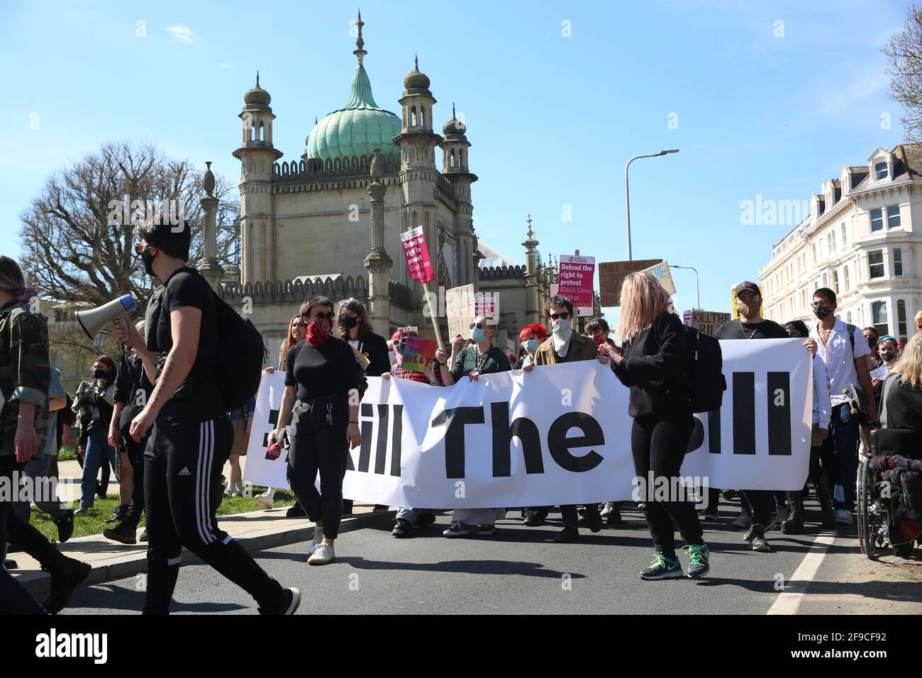 Math the Bill Protestes, Brighton, Reino Unido, 17th de abril de 2021 Foto de stock