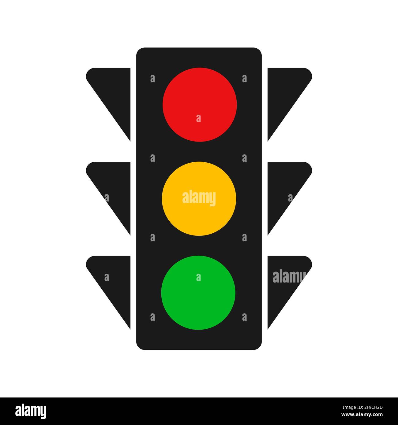 Luz de control de tráfico, señales rojas amarillas verdes Ilustración del Vector