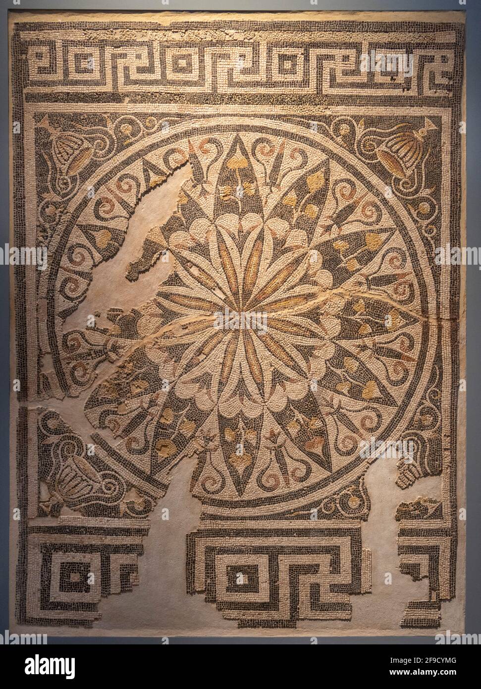 Mosaico bizantino, Museo Nacional de la Civilización Egipcia, El Cairo, Egipto Foto de stock