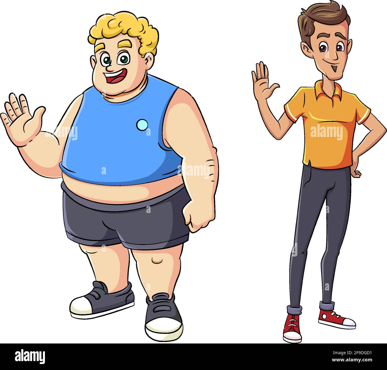 ilustración de un vector de dibujos animados de un tipo gordo y delgado Imagen Vector de stock - Alamy ilustración de un vector de dibujos animados de un tipo gordo y delgado Imagen Vector de stock - Alamy