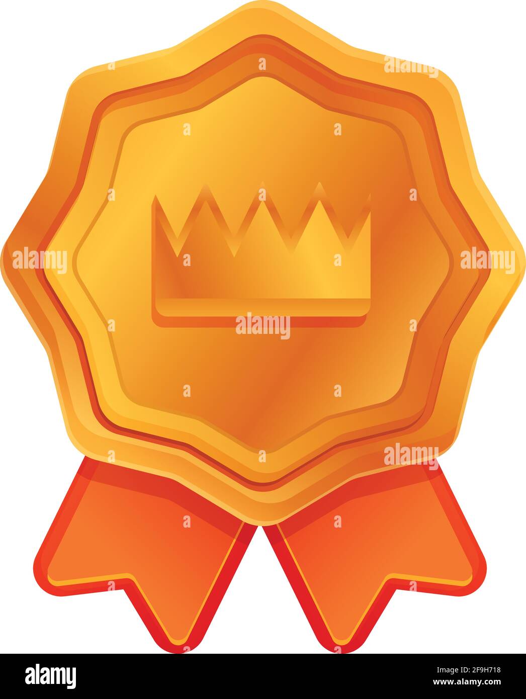 Icono de emblema de corona de clasificación. Dibujo animado de Ranking