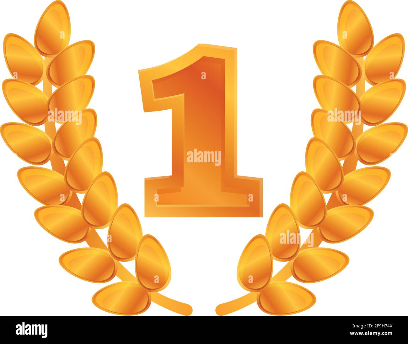 En primer lugar, coloque el icono de laurel. Dibujos animados de primer