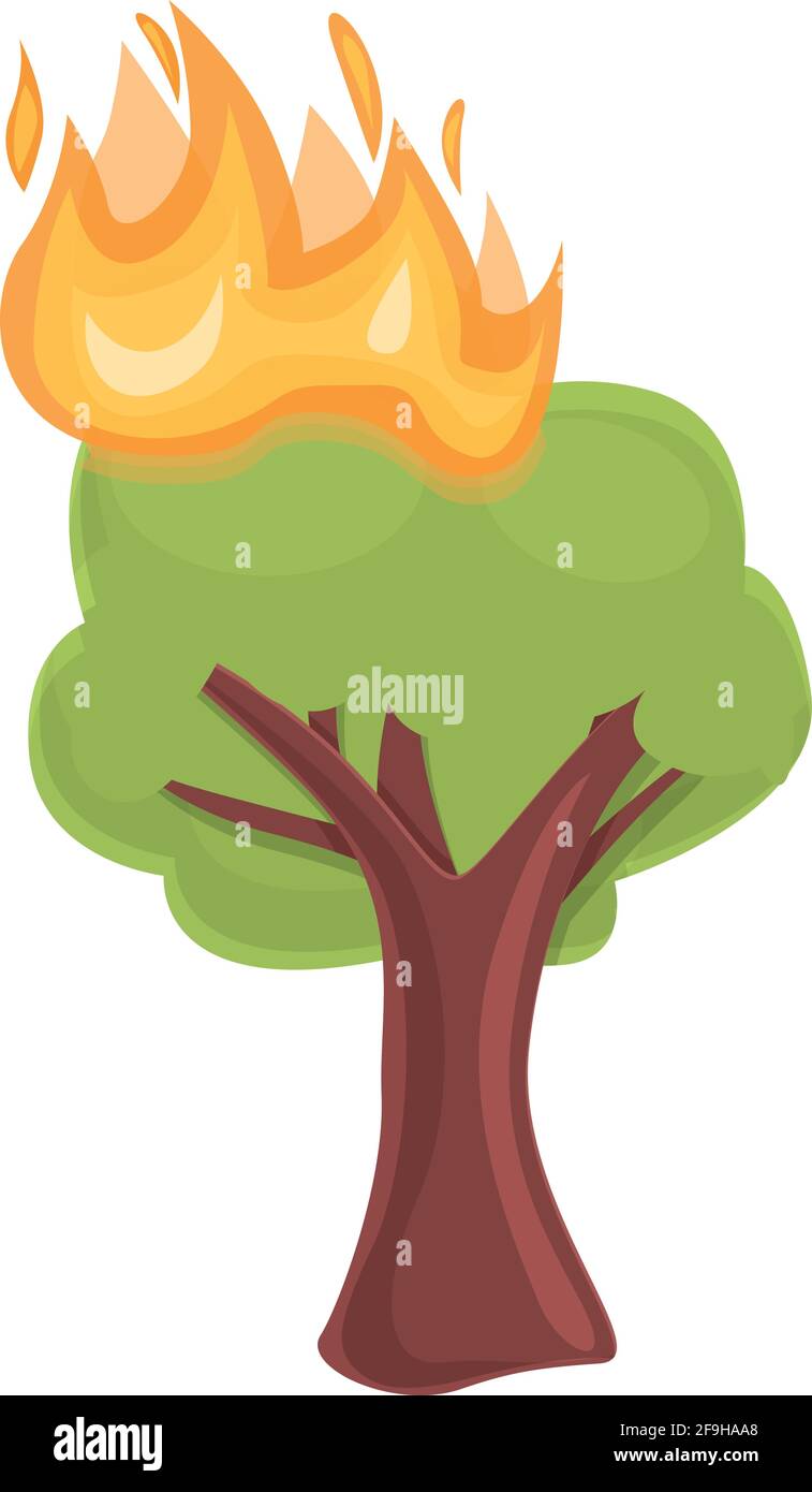 Icono de árbol de incendios forestales. Dibujo animado del árbol de fuego  del bosque vector icono para el diseño web aislado sobre fondo blanco  Imagen Vector de stock - Alamy