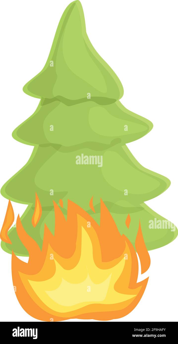 Icono de árbol de abeto de incendios forestales. Dibujo animado de Forest  fire abr tree vector icono para diseño web aislado sobre fondo blanco  Imagen Vector de stock - Alamy