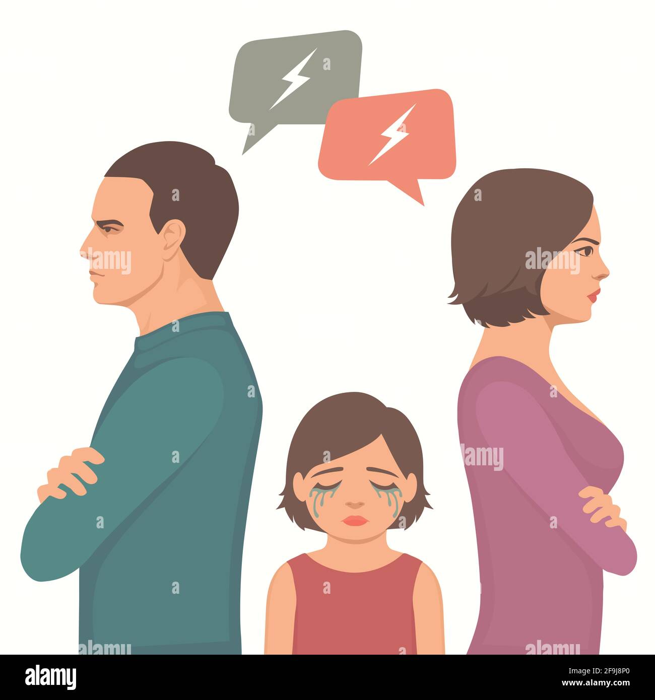 lucha contra la pareja enojada, divorcio de los padres, llanto triste del niño, ilustración del vector de la familia Imagen Vector de stock - Alamy lucha contra la pareja enojada, divorcio de los padres, llanto triste del niño, ilustración del vector de la familia Imagen Vector de stock - Alamy