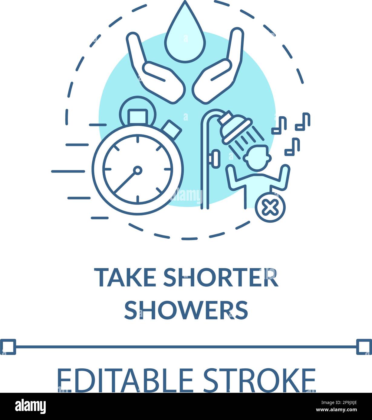 Tome ideas más cortas del concepto de las duchas icono Imagen Vector de  stock - Alamy