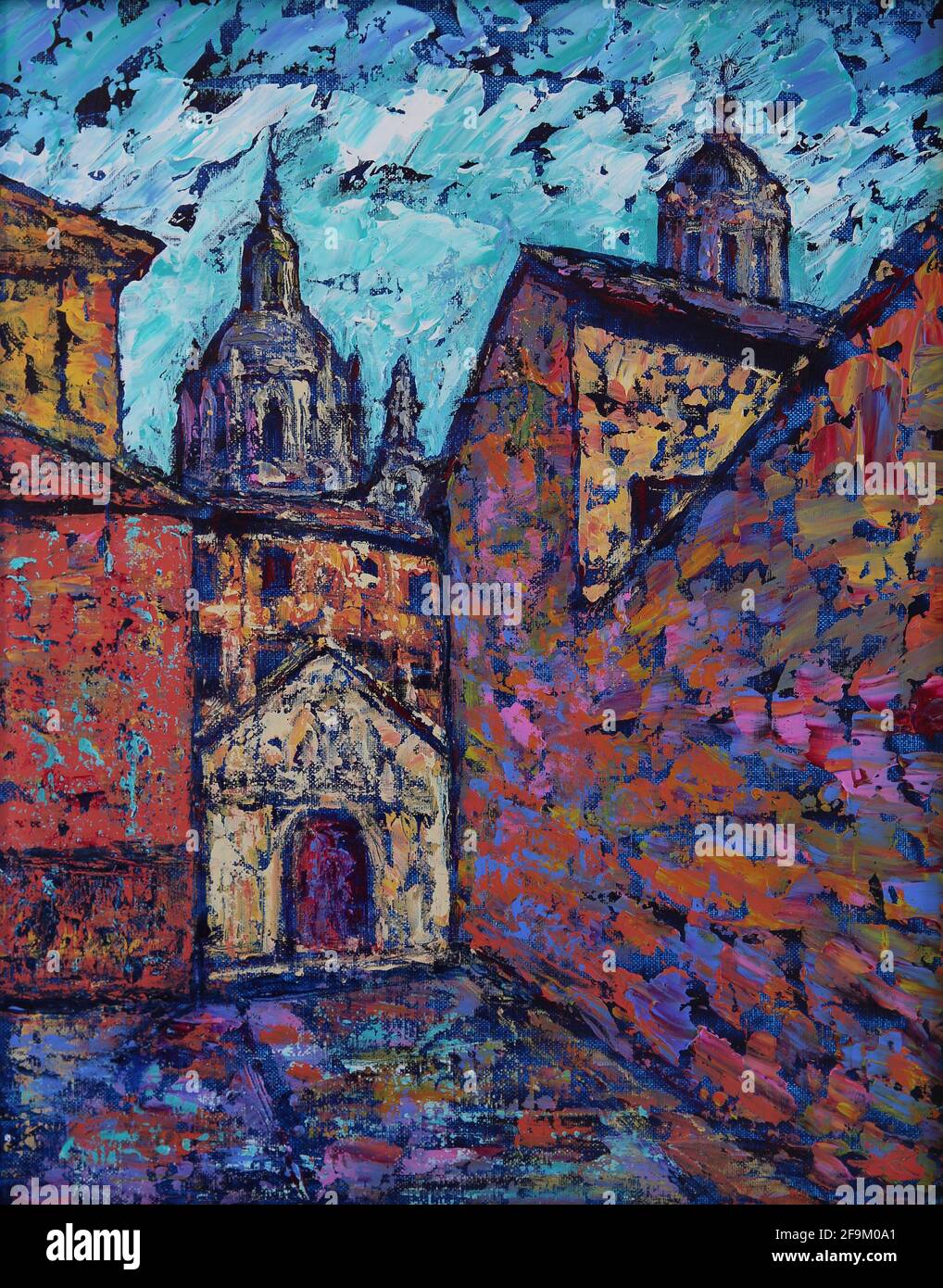 Pintura de arte abstracto de la antigua calle de Salamanca Fotografía de  stock - Alamy