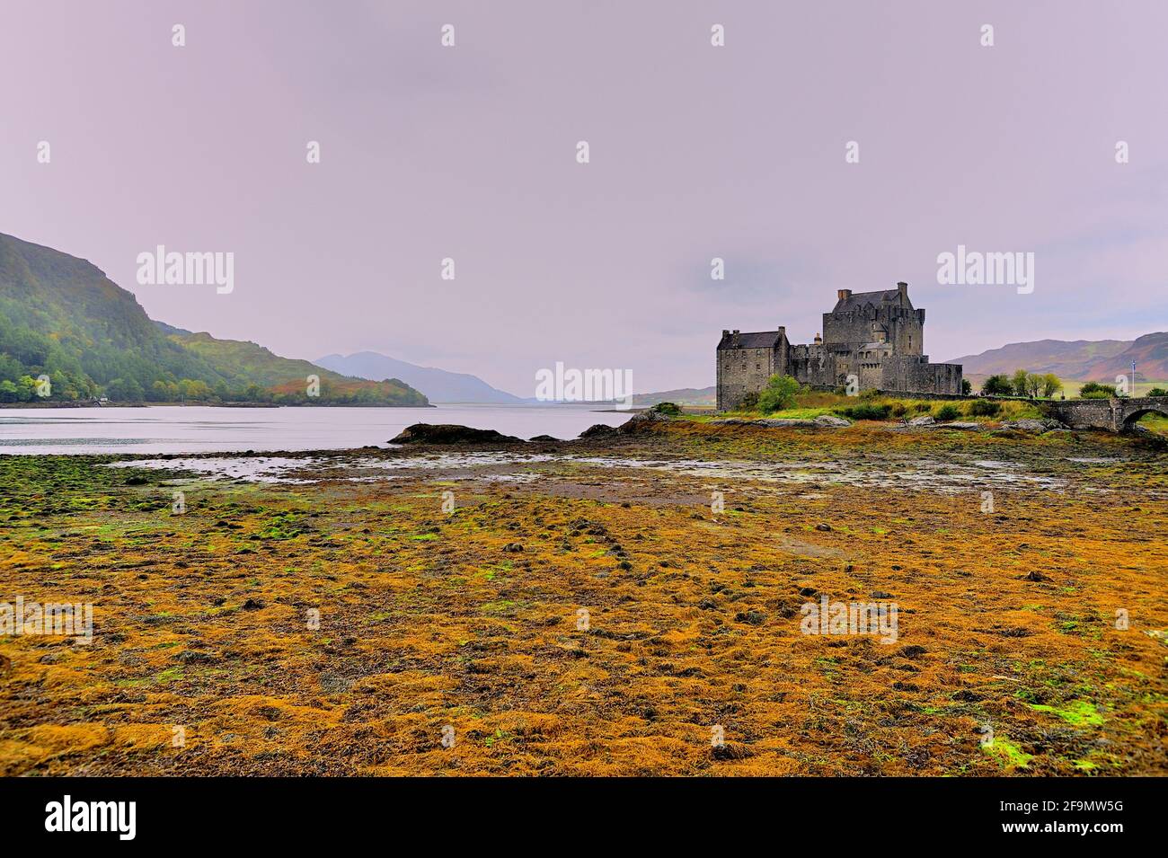 Dornie, cerca de Kyle of Lochalsh, Northwest Highlands, Escocia, Reino Unido. Eilean Donan Castle, el más famoso de todos los castillos de las Tierras Altas. Foto de stock