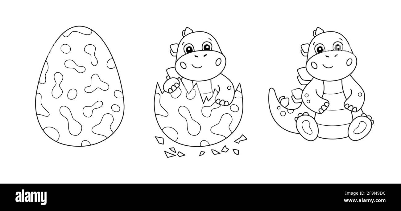 Huevo de dinosaurio y lindo dinosaurio pequeño para niños libro para  colorear. Bebé stegosaurus. Juegos de rompecabezas para niños Imagen Vector  de stock - Alamy