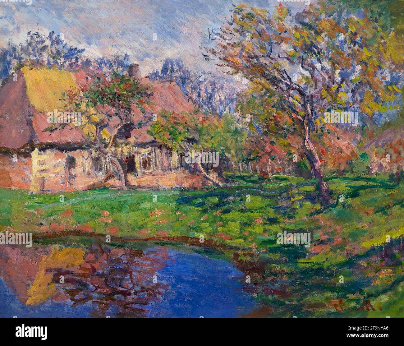 Una Casa Rural en Normandía, Casa Rural en Normandía, Claude Monet, 1885, Foto de stock