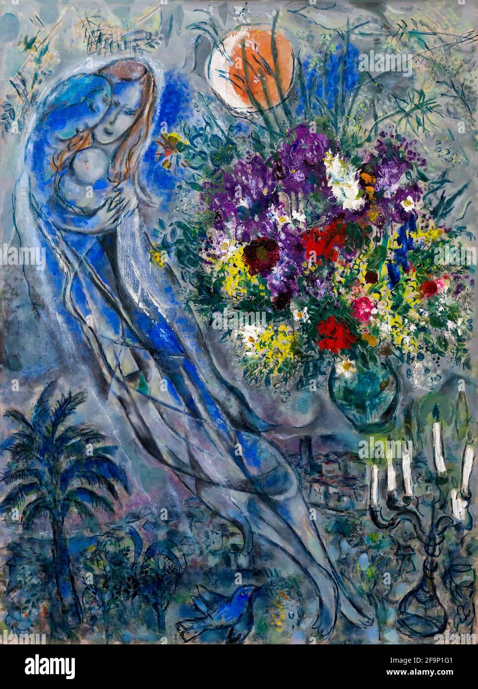 Amantes de Gray, Marc Chagall, 1956-1960, Foto de stock