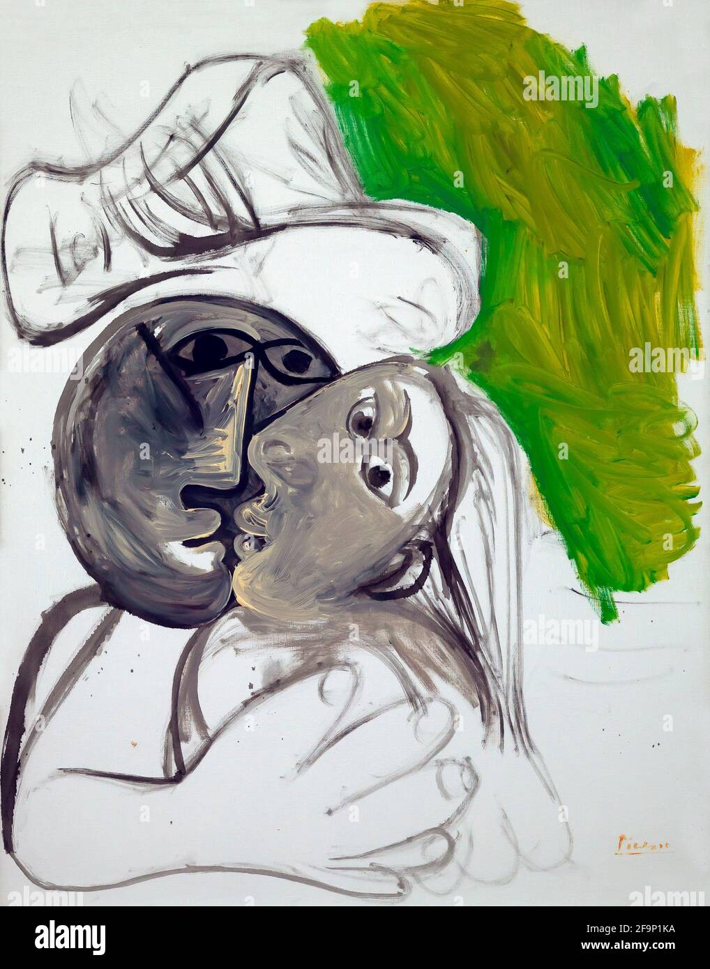 El beso, Pablo Picasso, 1969, Foto de stock