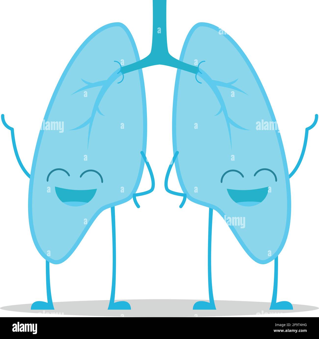 Ilustración vectorial de pulmones sanos y divertidos en estilo de dibujos  animados Imagen Vector de stock - Alamy