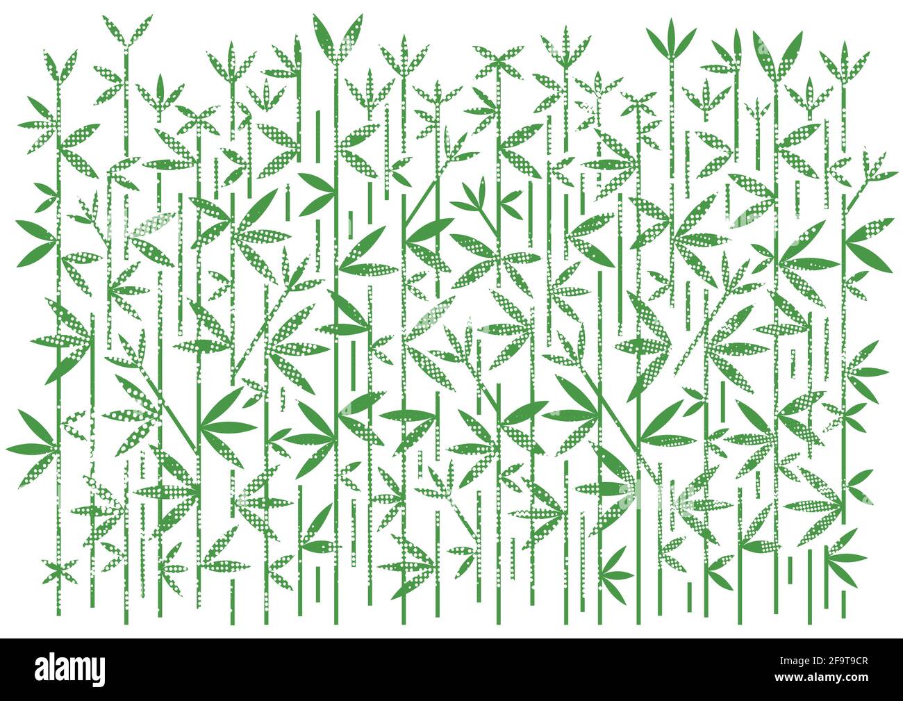 Fondo verde bambú con trama punteada. Estilizado Decorativo Ilustración de bambú  blanco sobre fondo verde.Vector Disponible Imagen Vector de stock - Alamy