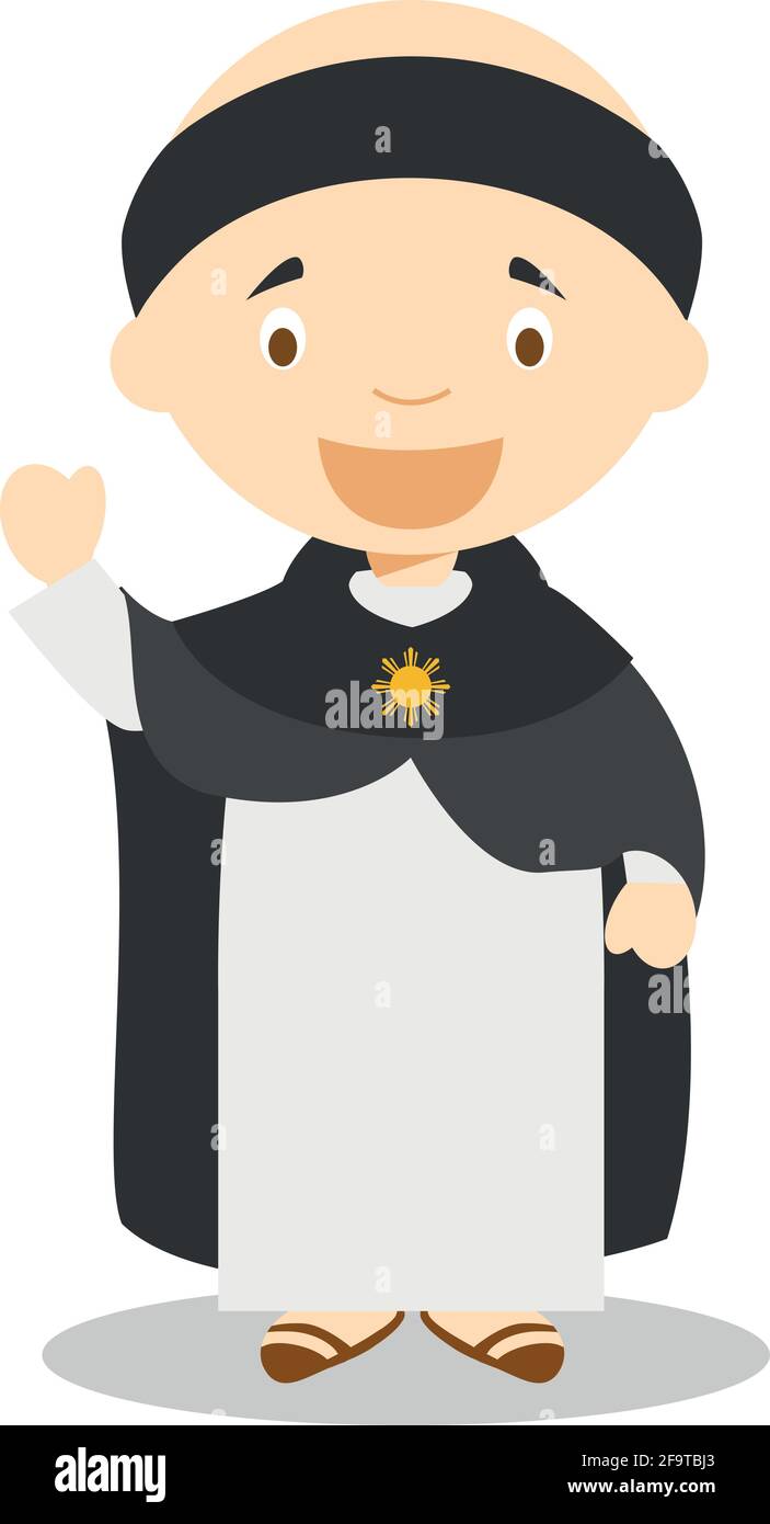 Santo Tomás de Aquino caricatura personaje. Ilustración vectorial.  Colección de historia para niños Imagen Vector de stock - Alamy