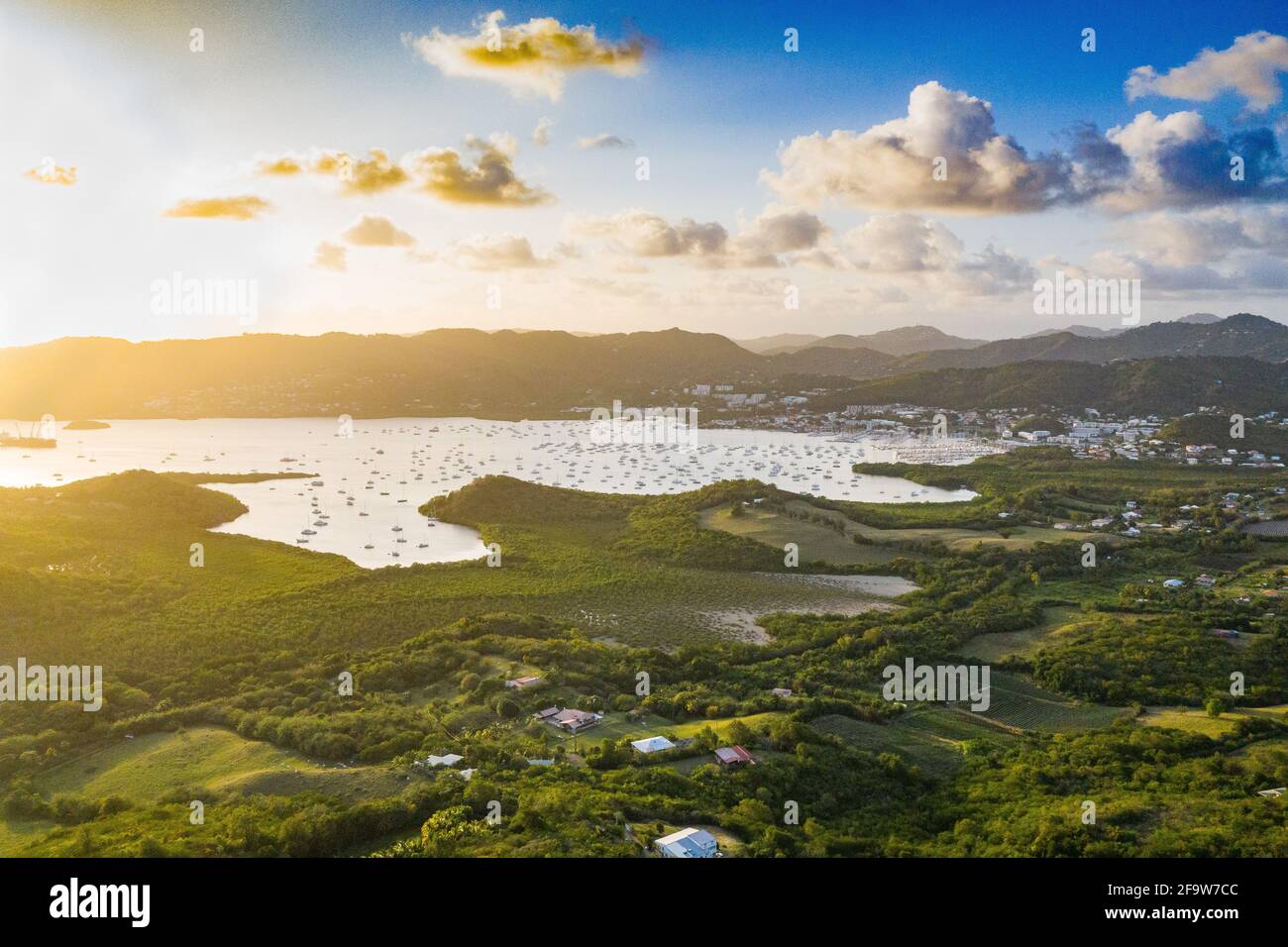 La bahía de Marin es una de las más hermosas Bahías de Martinica Foto de stock