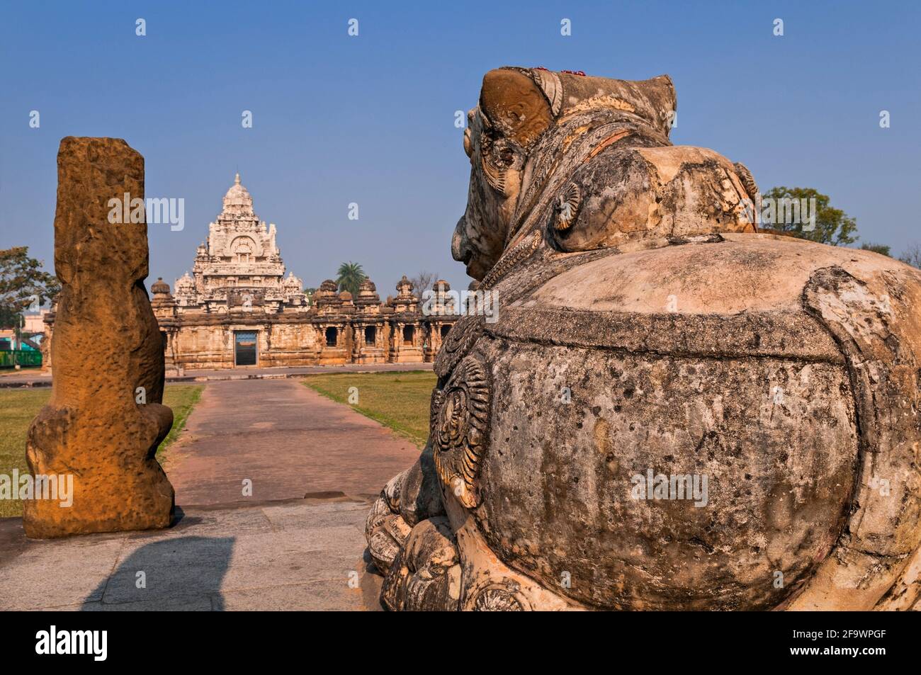 Templo Kailasanatha Kanchipuram de Tamil Nadu, India Foto de stock