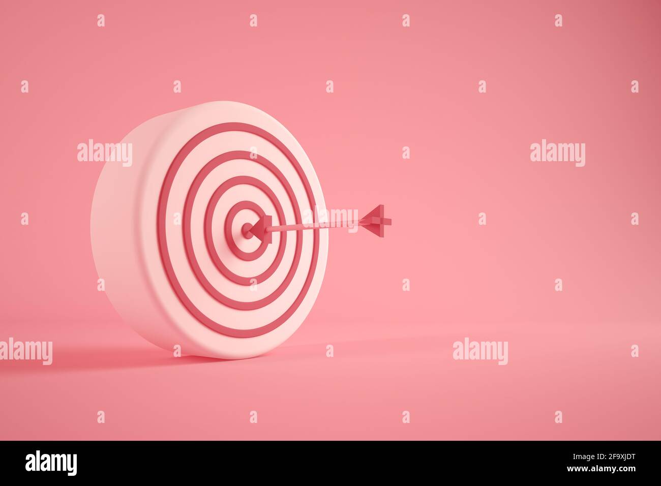 Concepto de representación rosa bullseye 3D Foto de stock
