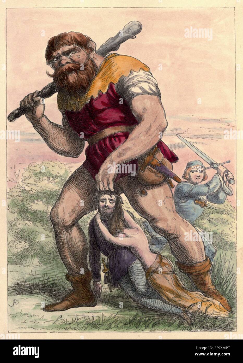 Jack el asesino gigante o el gato y la vendimia beanstalk ilustración Fotografía de stock Alamy Jack el asesino gigante o el gato y la vendimia beanstalk ilustración Fotografía de stock Alamy