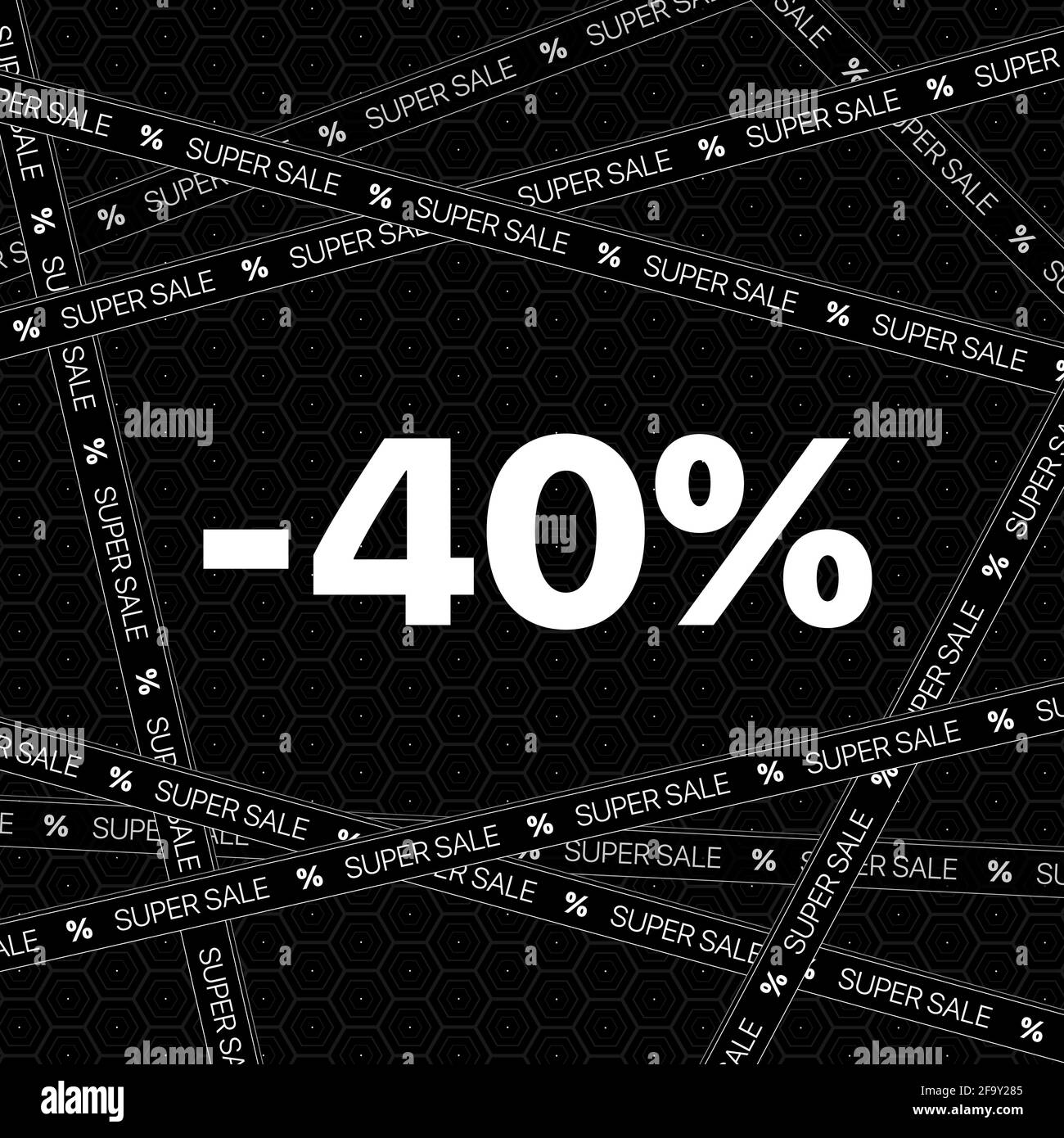 40 Por Ciento De Descuento De Fondo Negro Con Cintas Super Sale