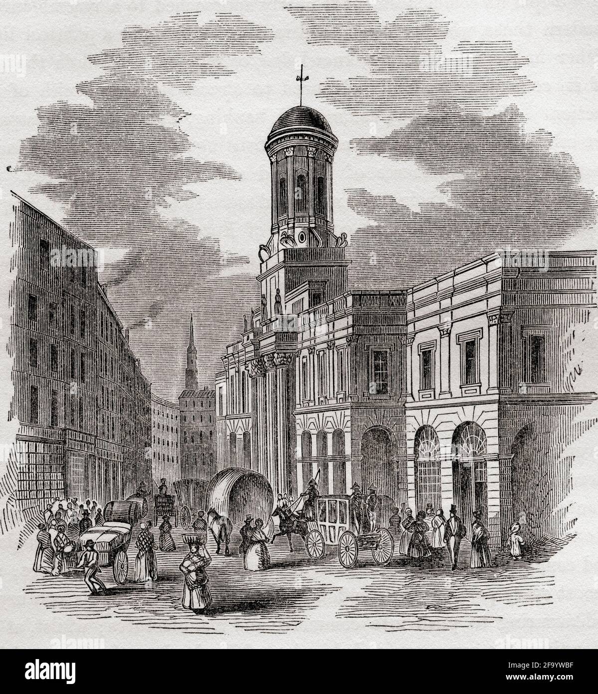 El segundo Royal Exchange, Londres, Inglaterra, abrió sus puertas en