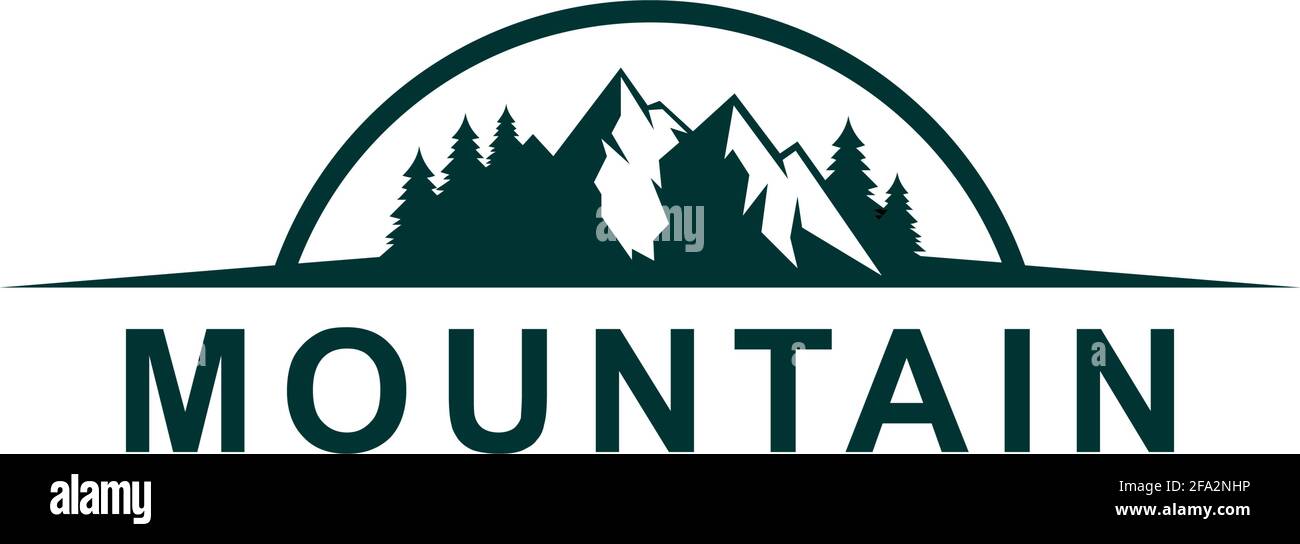 logotipo de montaña icono diseño vectorial concepto diseño gráfico Ilustración del Vector