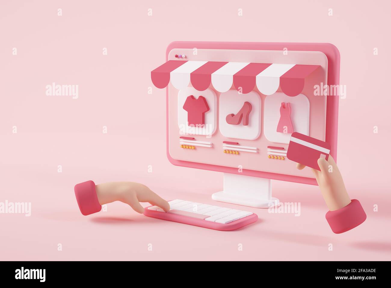 concepto de compras en línea 3d renderizado Foto de stock