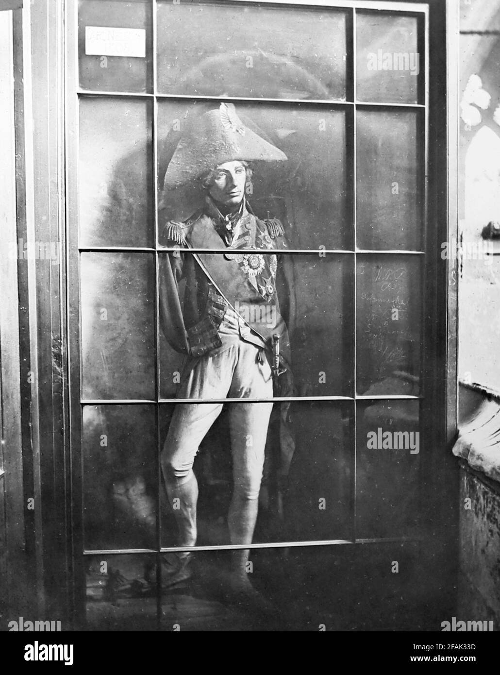 Efigie de Lord Nelson en la Abadía de Westminster, Londres, época victoriana Foto de stock