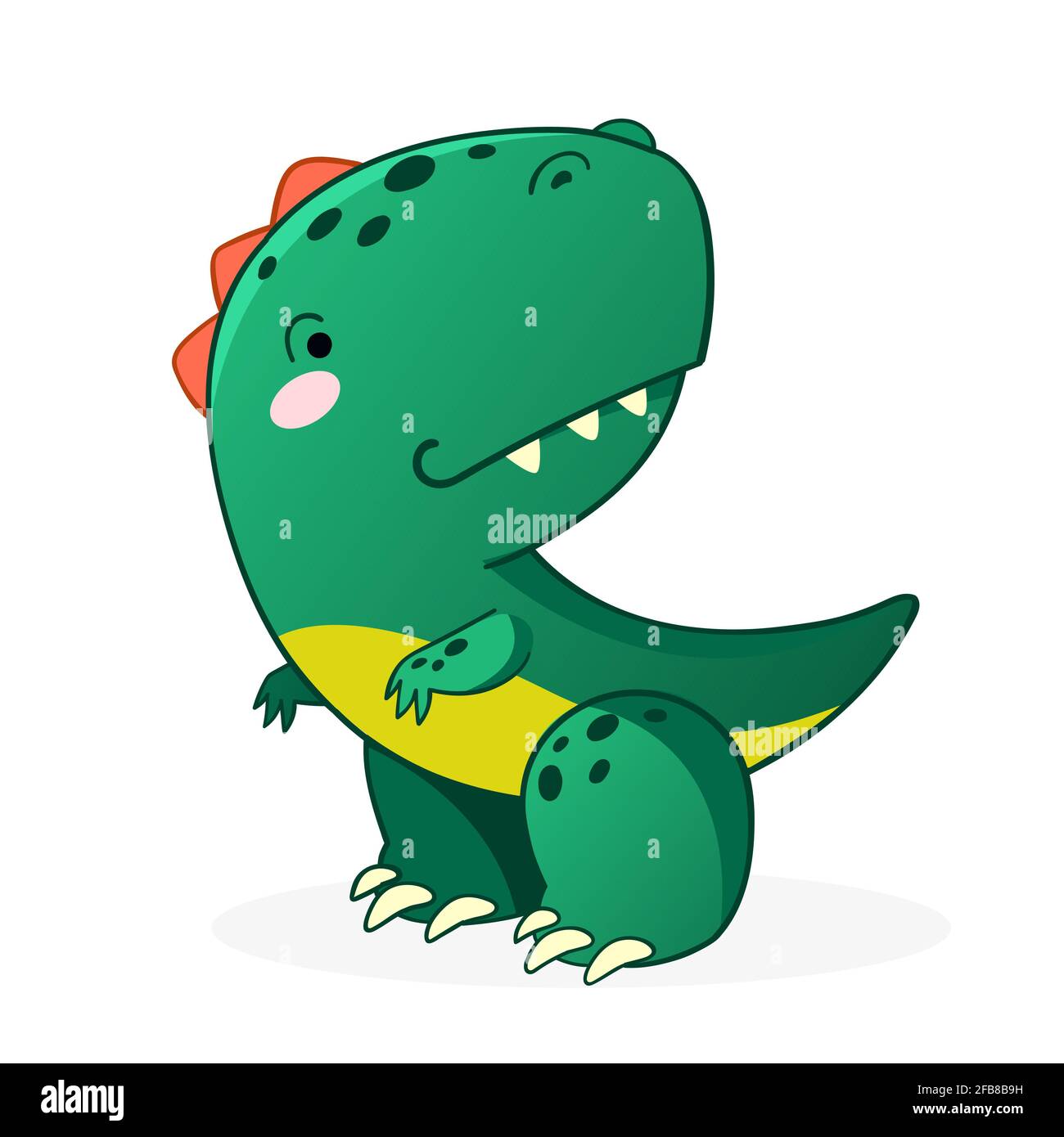Bonita ilustración de vector de dibujos animados de dinosaurios. Diseño  para niños para imprimir, poster, invitación, camiseta e insignias Imagen  Vector de stock - Alamy