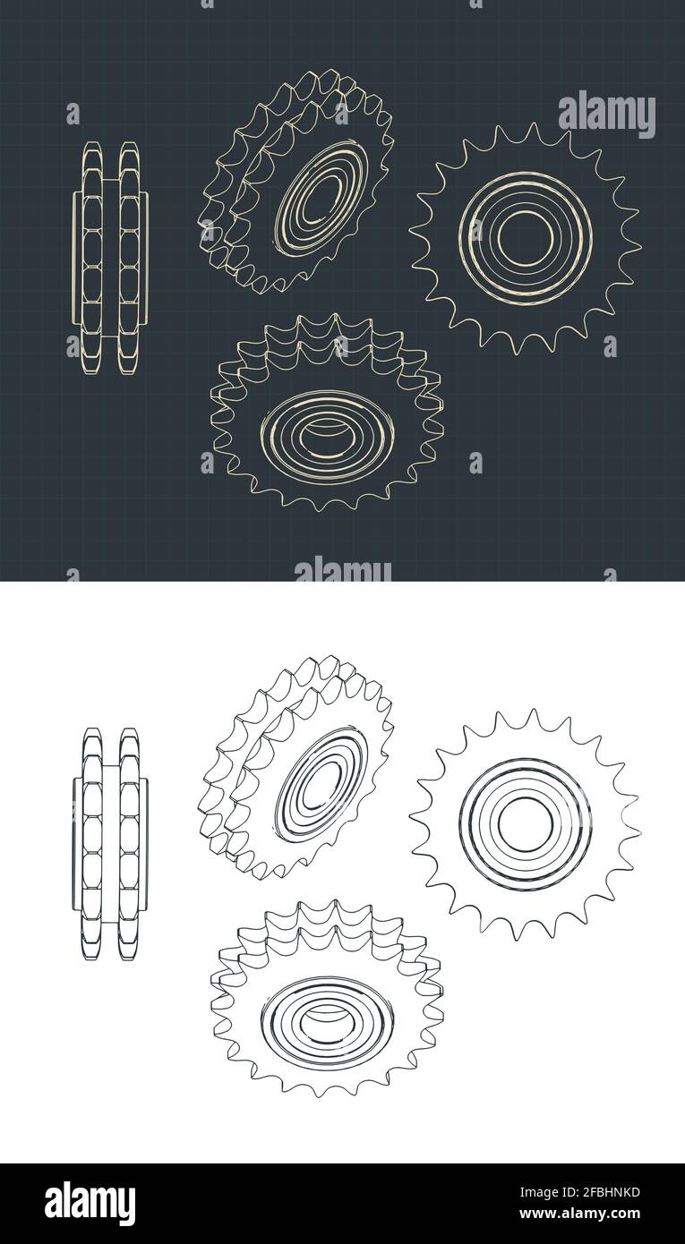 dibujos cad de piñones de cadena