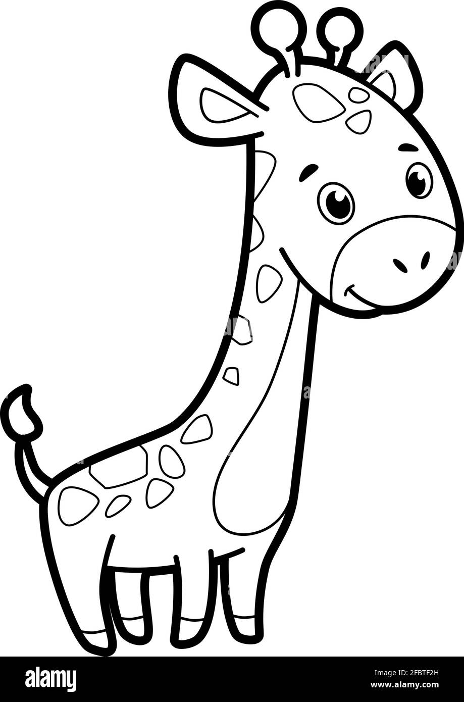 Libro para colorear o página para niños. Dibujo vectorial en blanco y negro  de jirafa Imagen Vector de stock - Alamy