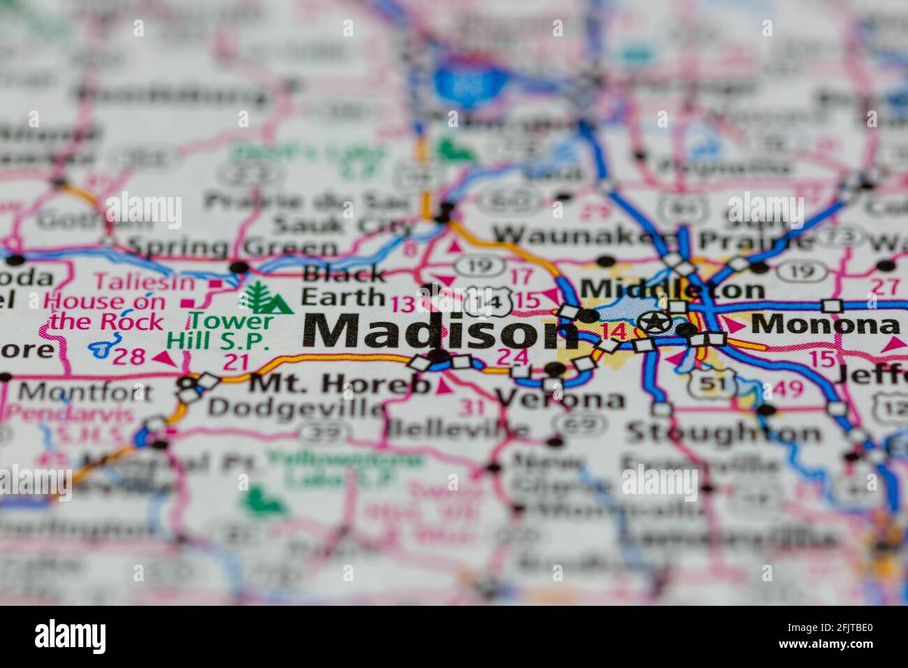 Madison wisconsin en un mapa fotografías e imágenes de alta resolución