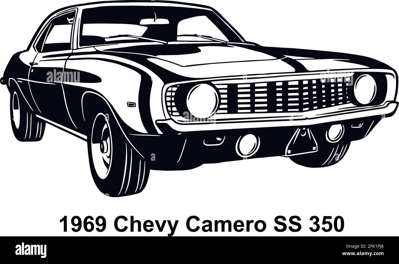 Muscle car - Old USA Classic Car, 1960s, Muscle car Stencil - Vector Clip  Art para la camiseta y el emblema Imagen Vector de stock - Alamy