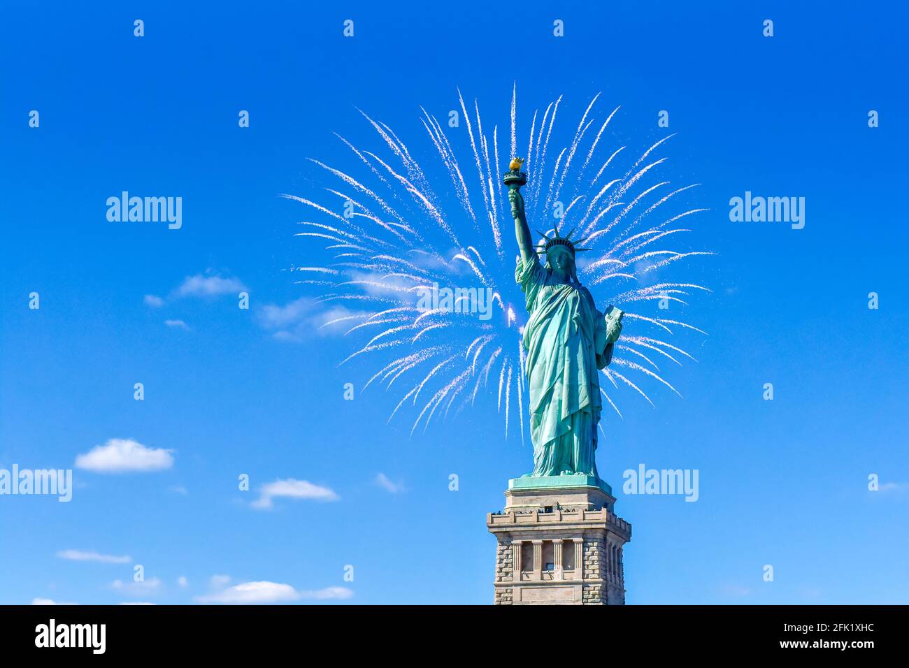La estatua de la libertad en la Ciudad de Nueva York, EE.UU. Foto de stock