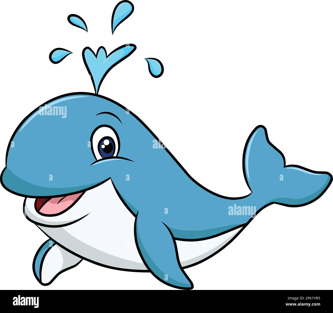 Ilustración de dibujos animados de ballena azul lindo Imagen Vector de  stock - Alamy