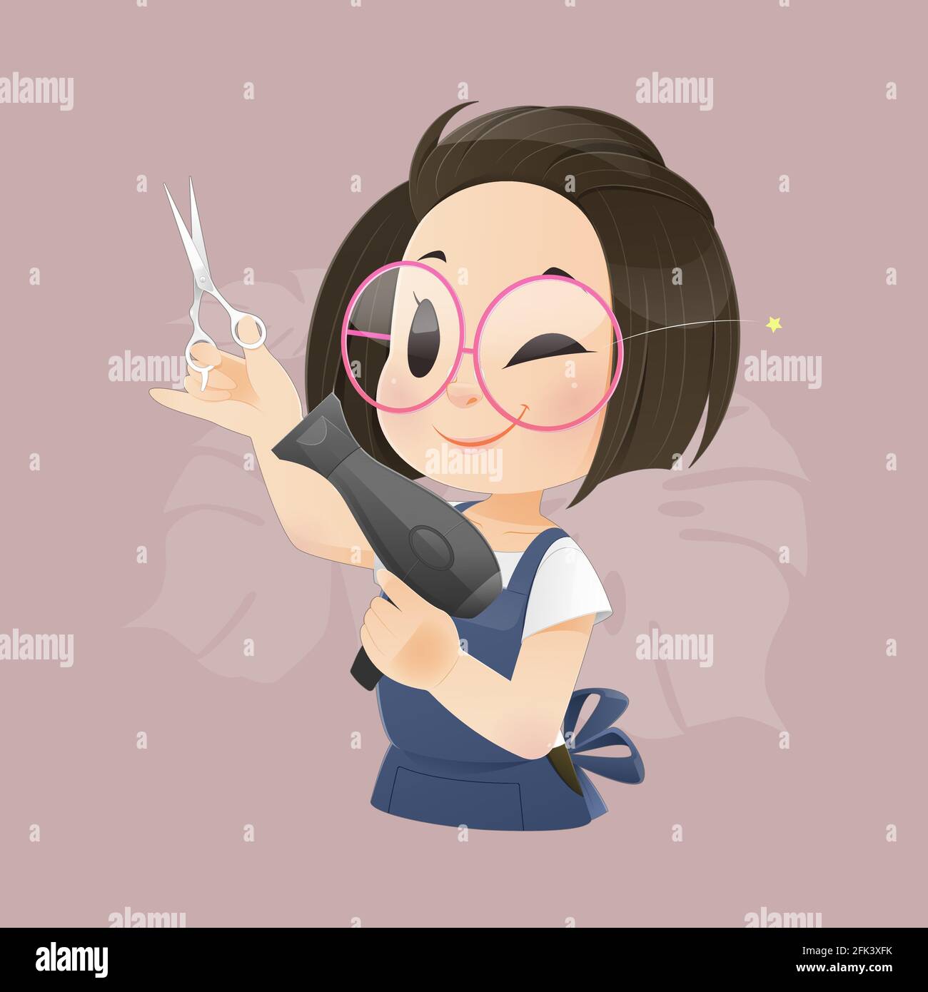 ilustración peluquero profesional con secador de pelo y tijeras. Diseño de dibujos animados de carácter plano Imagen Vector de stock - Alamy ilustración peluquero profesional con secador de pelo y tijeras. Diseño de dibujos animados de carácter plano Imagen Vector de stock - Alamy