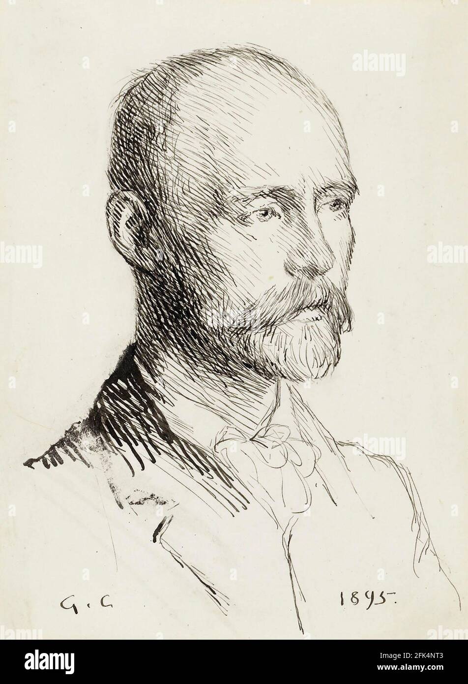 George Clausen. Autorretrato del artista británico, Sir George Clausen (1852-1944), 1895 Foto de stock