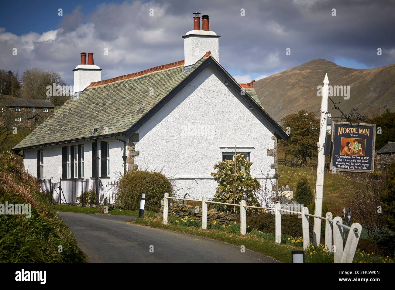 Casa rural de vacaciones en Troutbeck Windermere en el distrito de los lagos de Cumbria Parque Nacional Foto de stock