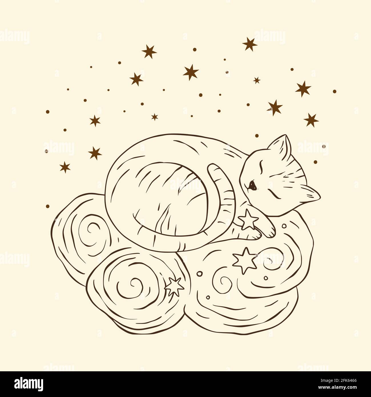 Gato celestial astrología sagrada boho esotérico arte Imagen Vector de  stock - Alamy