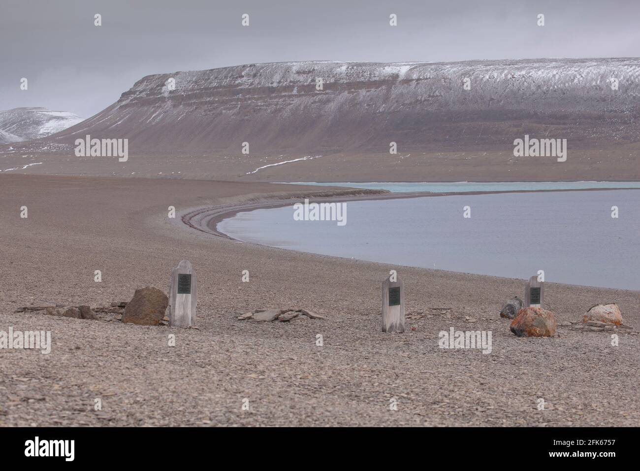 Franklin Expedition gravesite en Beechey Island Northwest Passage Foto de stock