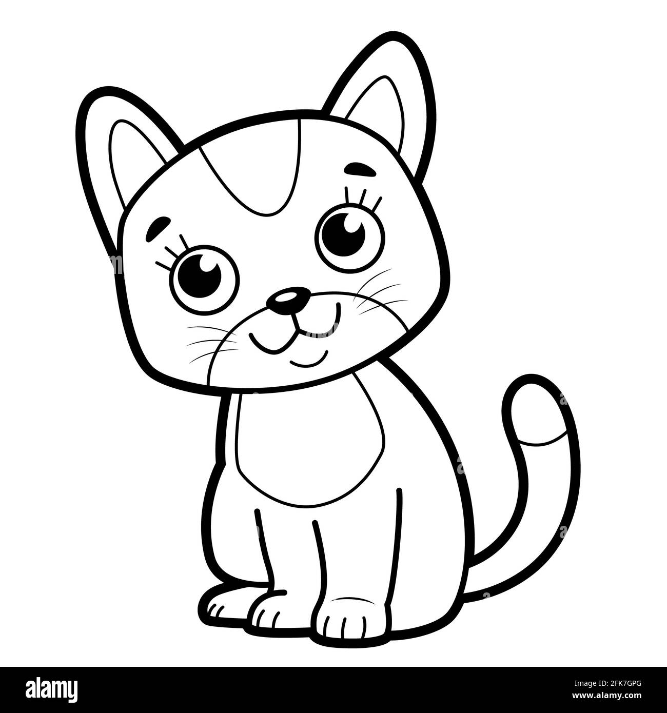 Libro para colorear o página para niños. Ilustración de Cat en blanco y  negro Fotografía de stock - Alamy