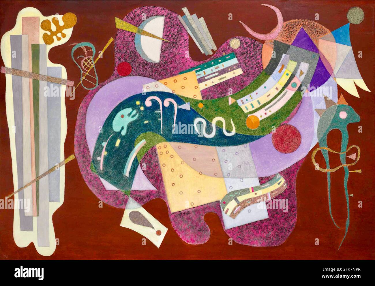 Obras de arte de Kandinsky tituladas Rigide et Courbe o Rígido y curvado. Sonido y visión. Foto de stock